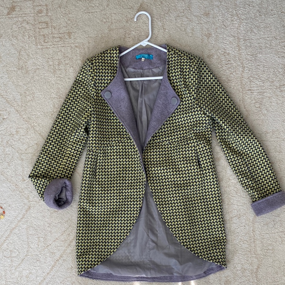 Women’s Houndstooth Open-Front Jacket